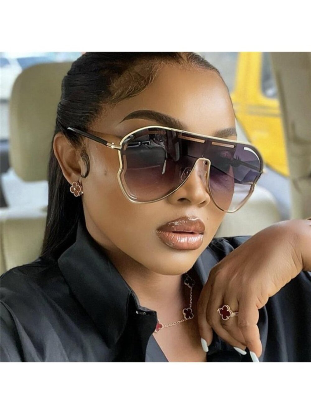Oversized Aviator Gradient Sunglasses